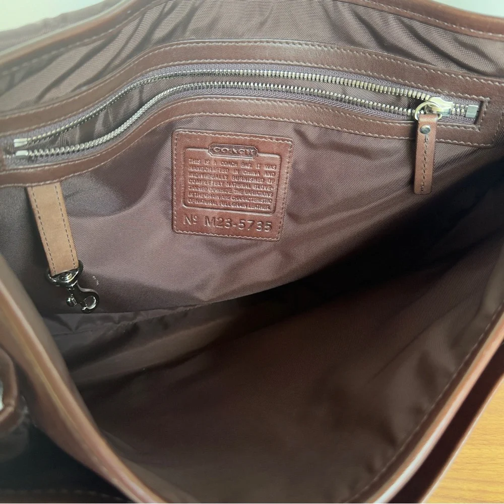 Vintage Coach Leather Crossbody Messenger Bag #5735 Unisex Brown Saddle Leather